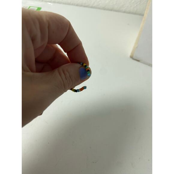 Colorful Handmade Seed Bead Ring - Size 9 - 90s Style - Picture 3 of 4
